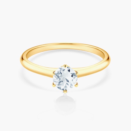 Pierścionek zaręczynowy The Journey: złoty, akwamaryn